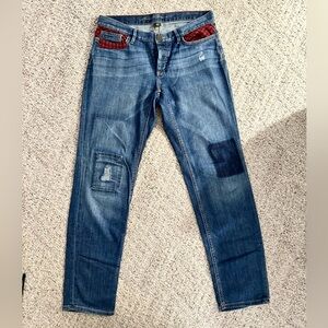 Eddie Bauer Relaxed Boyfriend Patchwork jeans - Size 6